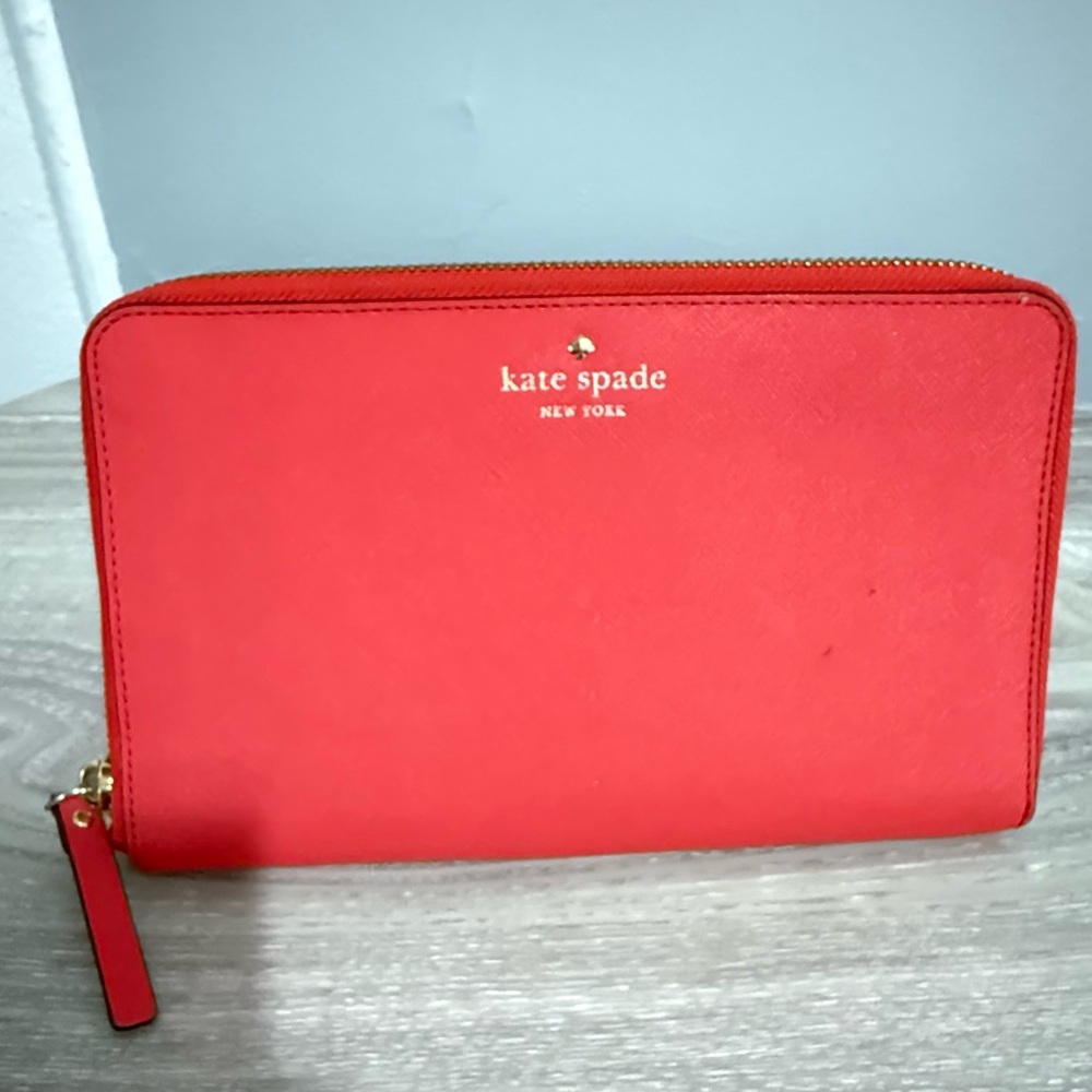 Kate Spade Vibrant Red Zip-Around Wallet